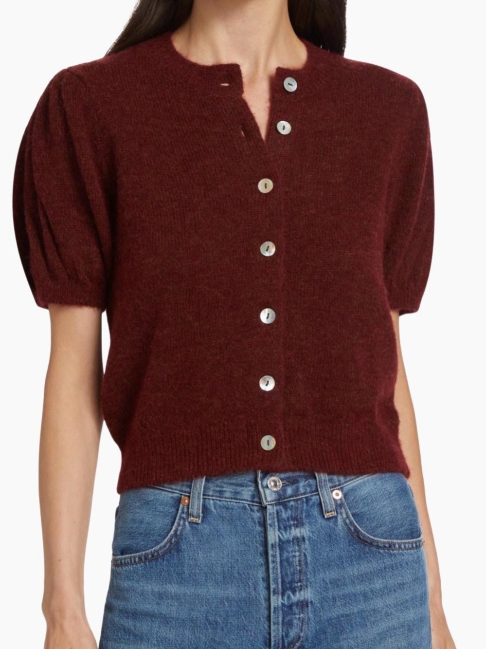 DÔEN Anisa cardigan in Bordeaux. Size small.